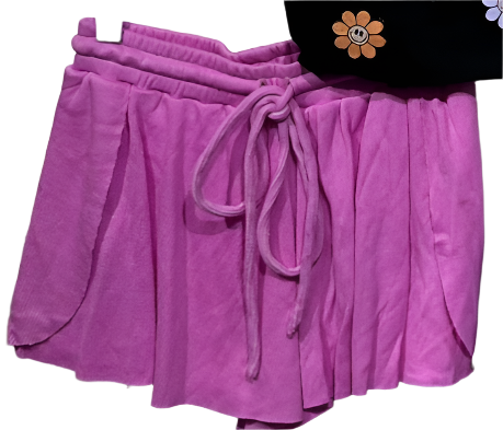 Flowers By Zoe Neon Purple Flyaway Shorts * Built In Bike Short*