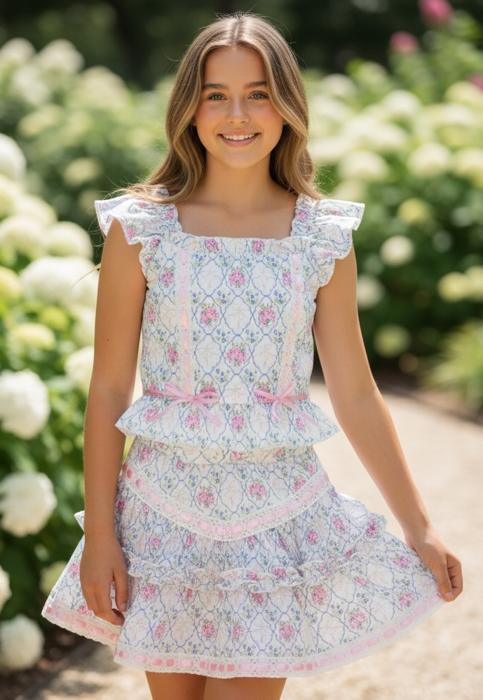 KatieJ NYC Julie Skirt- Floral Bouquet