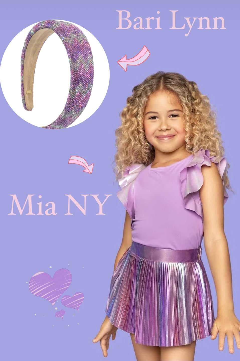 Mia New York Purple Pleated Skort