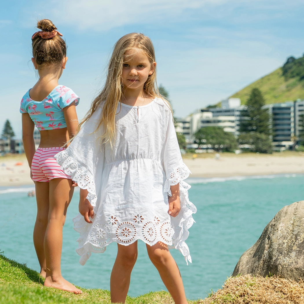 Snapper Rock Cesci White Eyelet Swim Cover Up