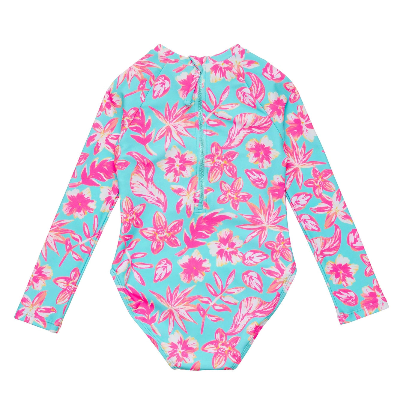Snapper Rock Tween Tropical Glow Long Sleeve Rashguard Surf Suit
