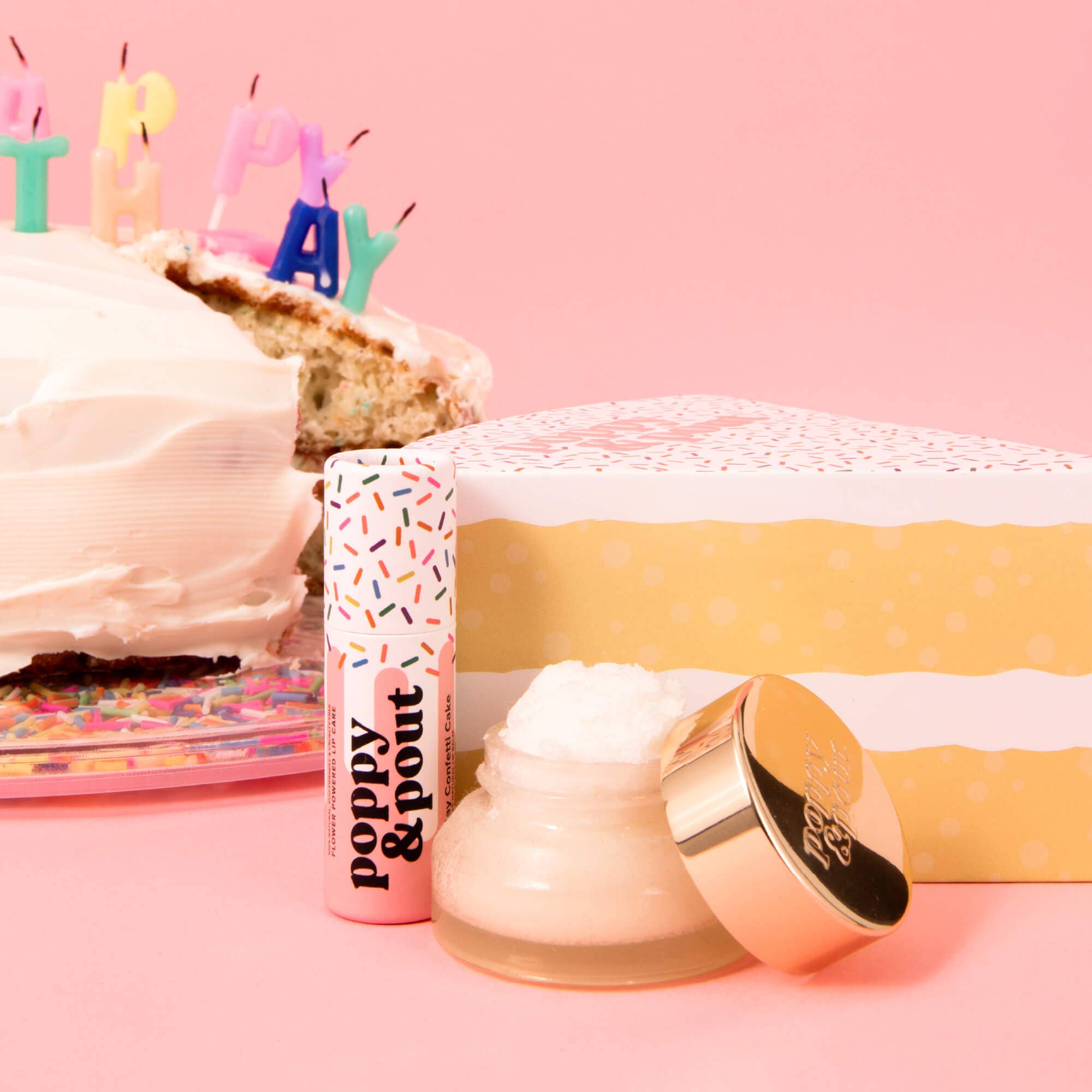 Poppy & Pout  Lip Care Duo-Birthday Confetti Cake