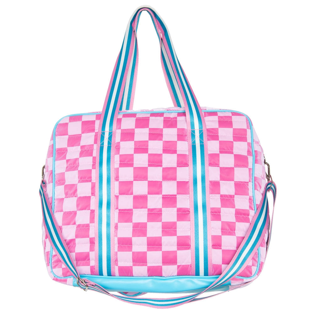 Pink Checker Pickleball Cover & Tote Bag