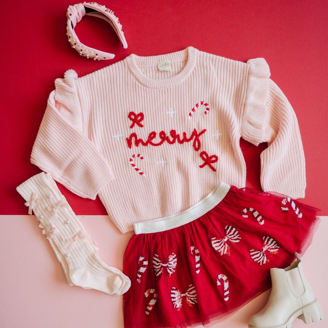 Sweet Wink Pink Merry Knit Sweater