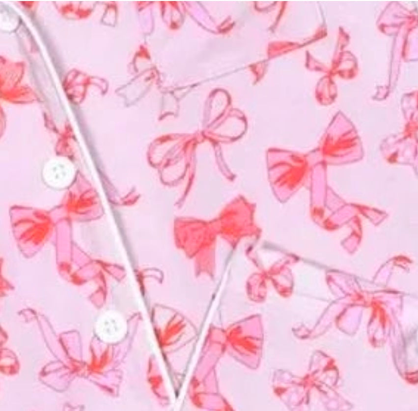 KatieJ NYC Lynn Short Set - Bows On Pink