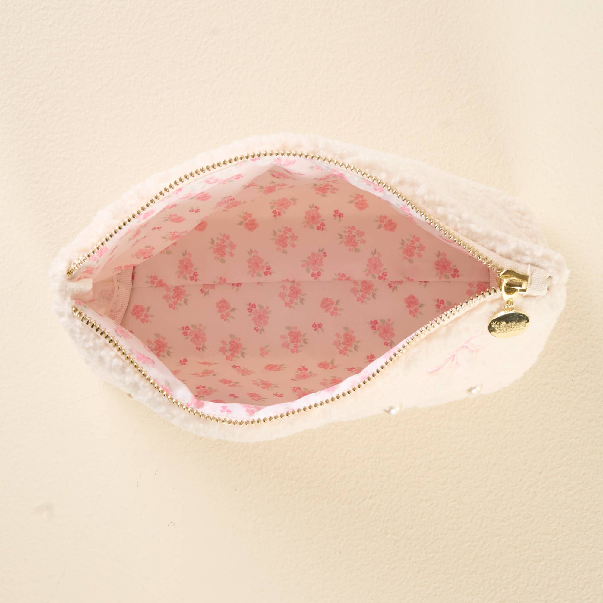 Cosmetic/Travel Pouch Bows & Pearls Pink