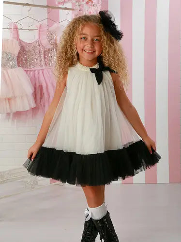 Ooh! La, La! Couture Black + Ivory Pearl Solene Dress
