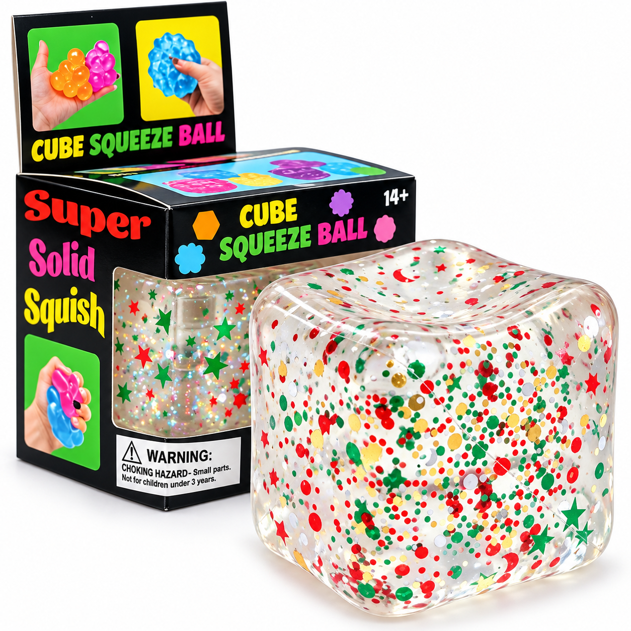 Holiday Glitter Squishy Cube