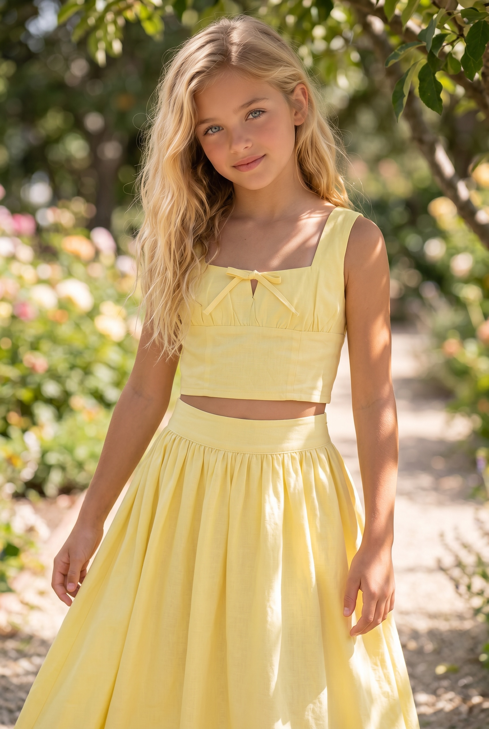 KatieJ NYC Tween Hallie Maxi Skirt - Creme Brullee