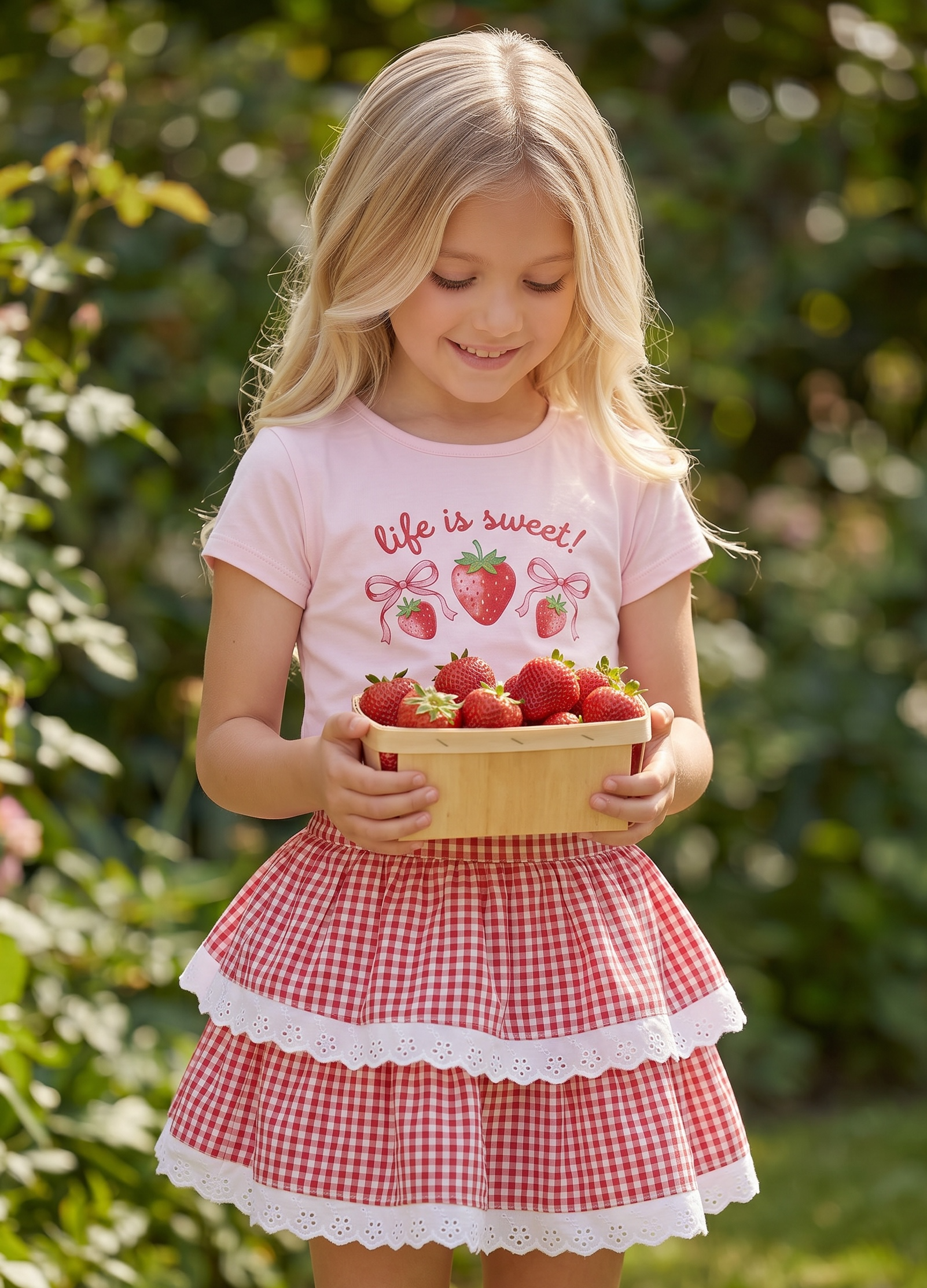 Sweet Wink Red Gingham Skort * Built In Shorts *