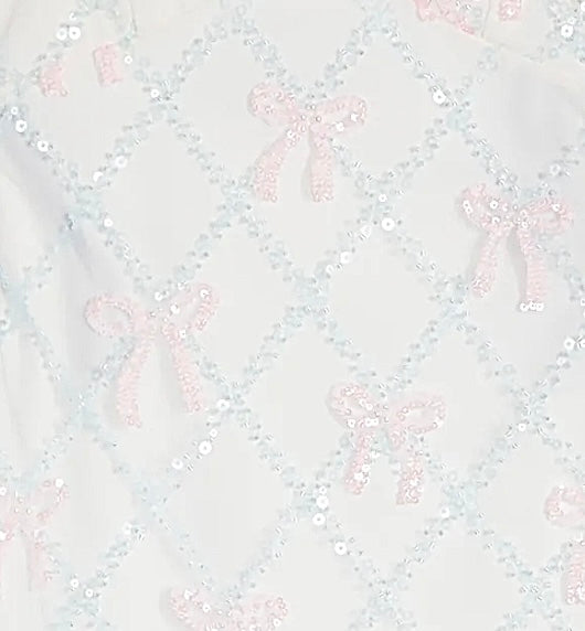 KatieJ NYC Etta Sequin Lattice Bow Dress