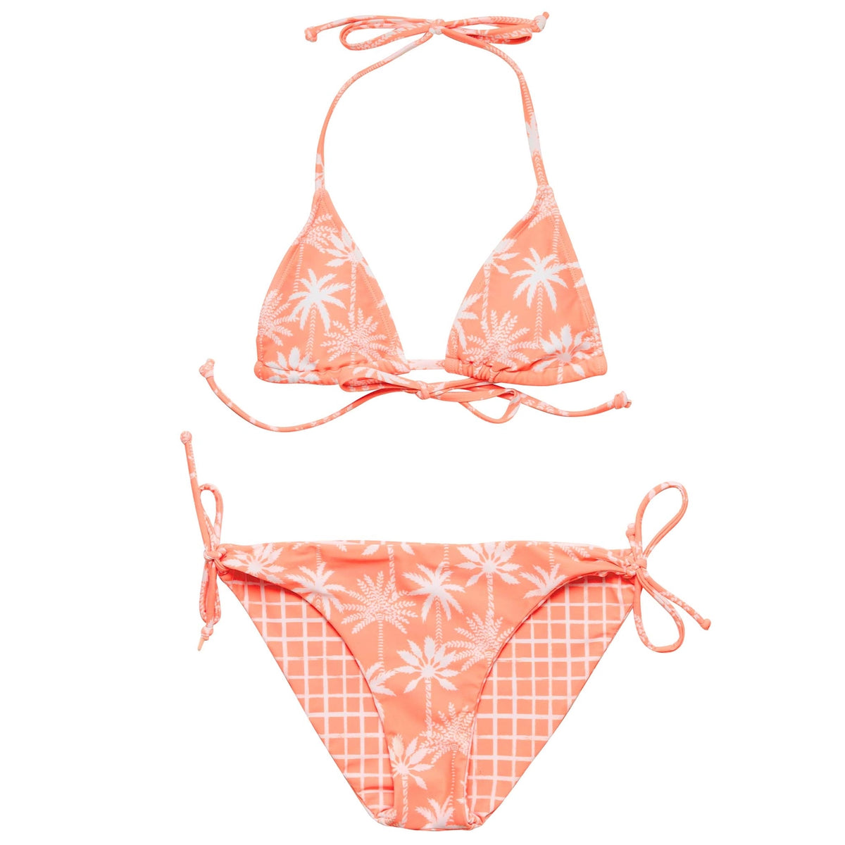 Snapper Rock Cali Palms Tween Triangle Bikini - Reversible Bottoms
