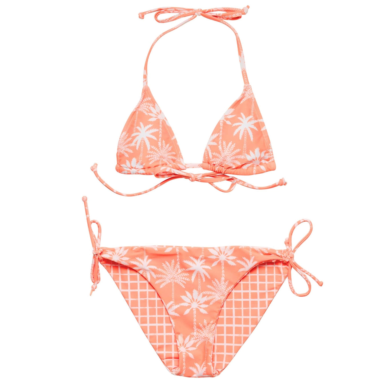 Snapper Rock Cali Palms Tween Triangle Bikini - Reversible Bottoms