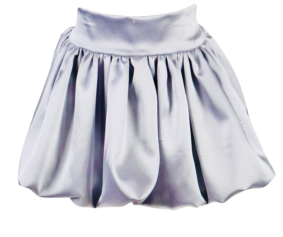 Flowers By Zoe Tween 2pc Silver Satin Bow Top + Bubble Skirt