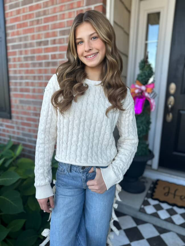 KatieJ NYC Tween Chicago Low Rise Jeans W/ Lace Bows