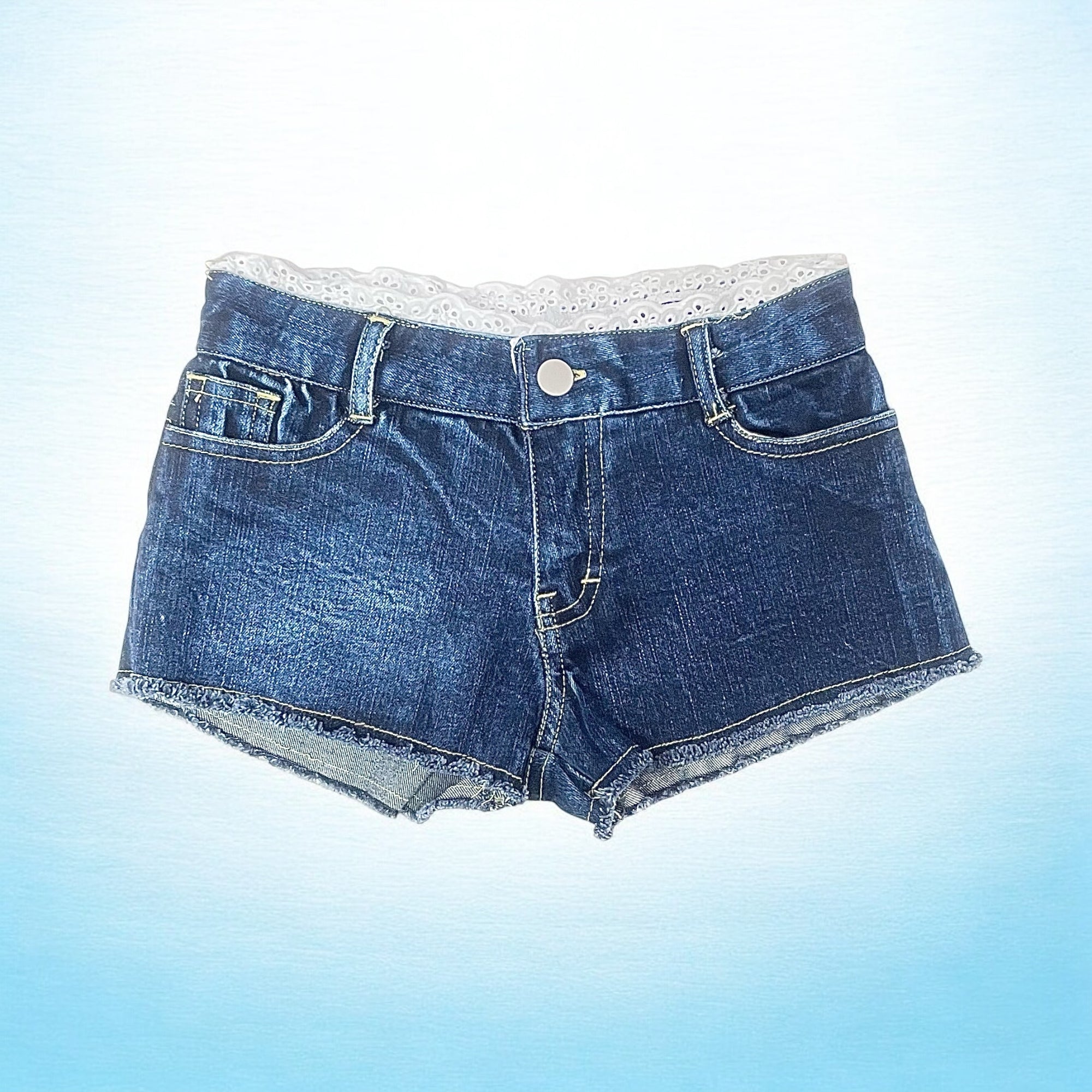 Flowers By Zoe Tween Denim Shorts W/ Eyelet Trim