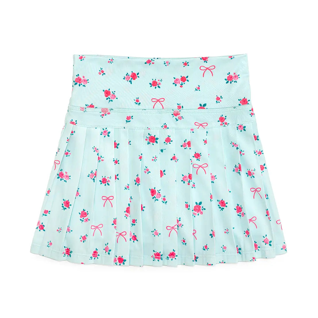 girls floral skort with built in shorts and pleated design