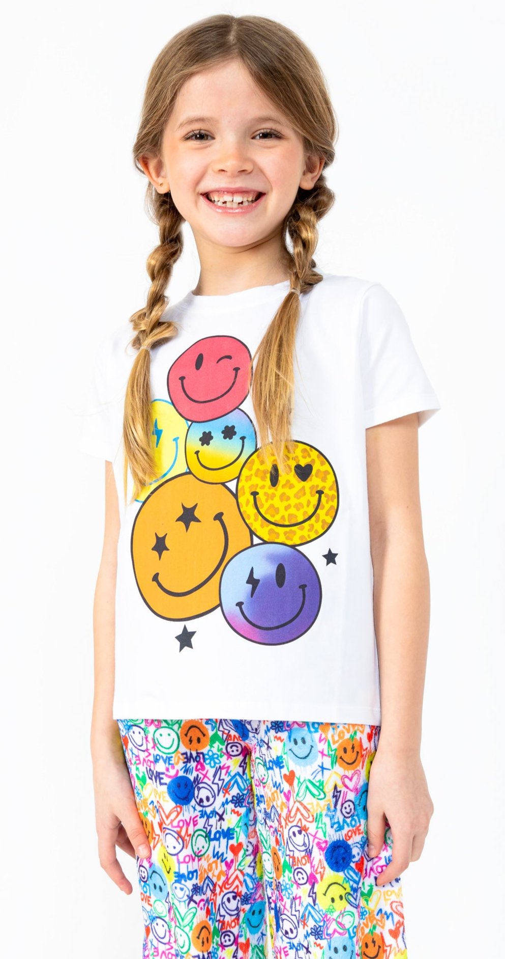 Preppy Goose White Smiley Face Tee