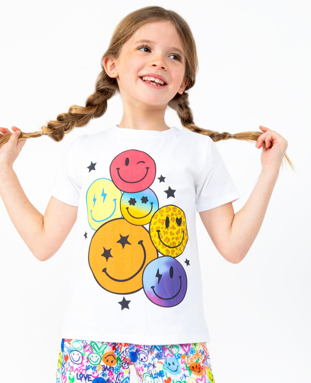 Preppy Goose White Smiley Face Tee