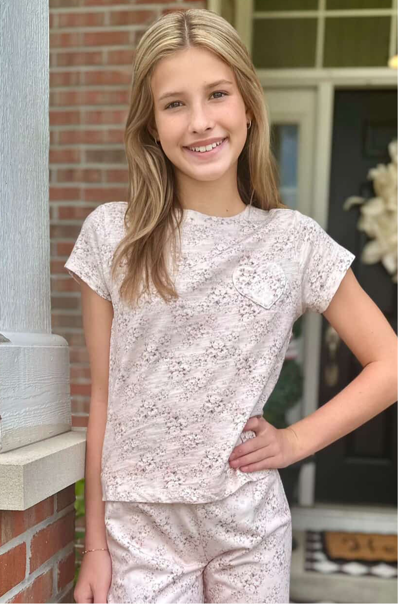 Summer Loving Mini Pink Roses Tee