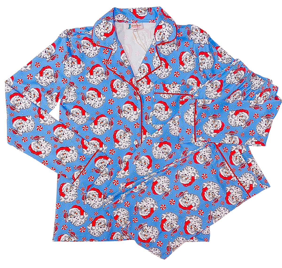 Women&#39;s 2pc Jolly Santa Button-Up Pajamas