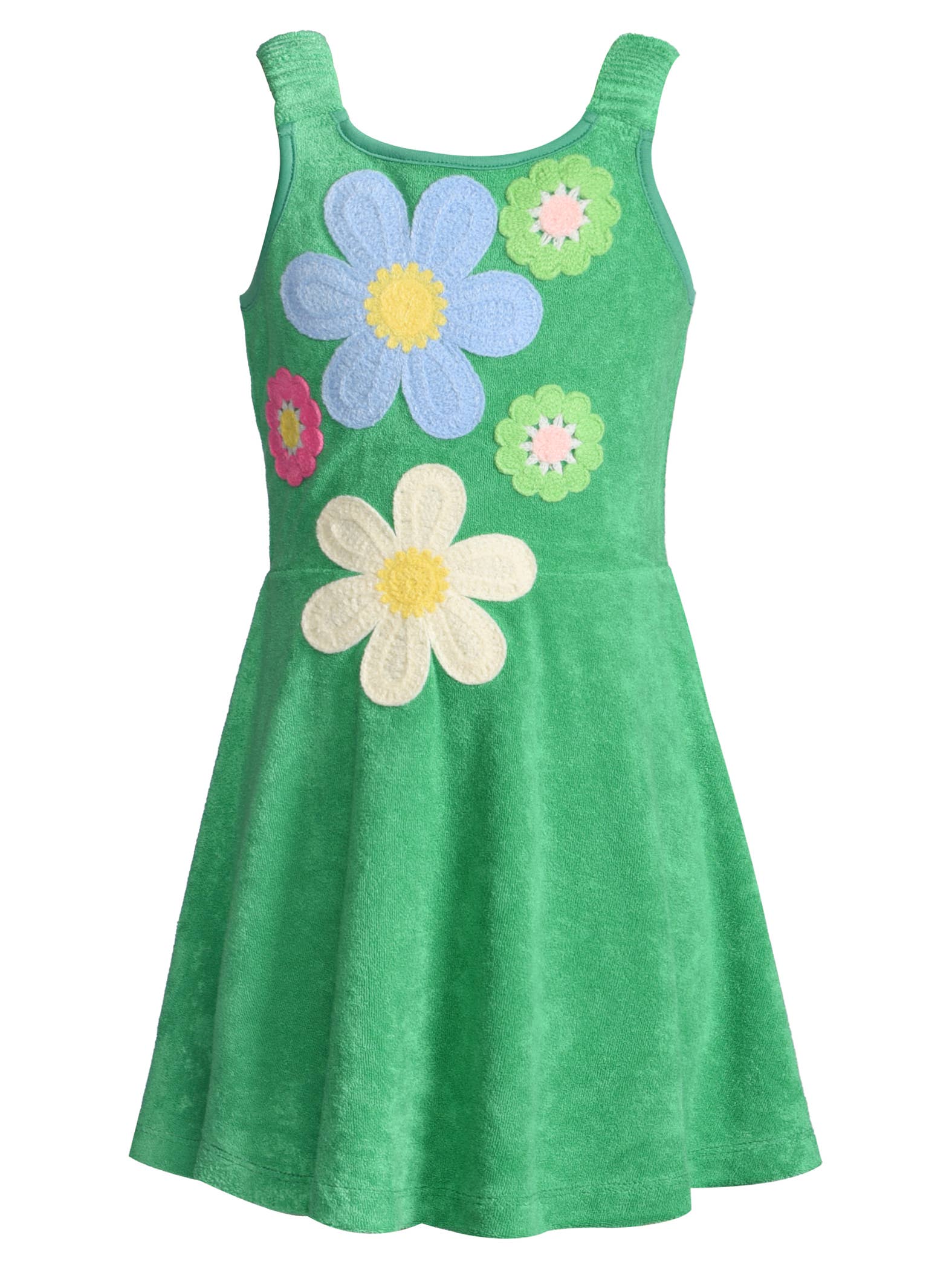 Baby Sara Kelly Green Terry Flower Fun Dress