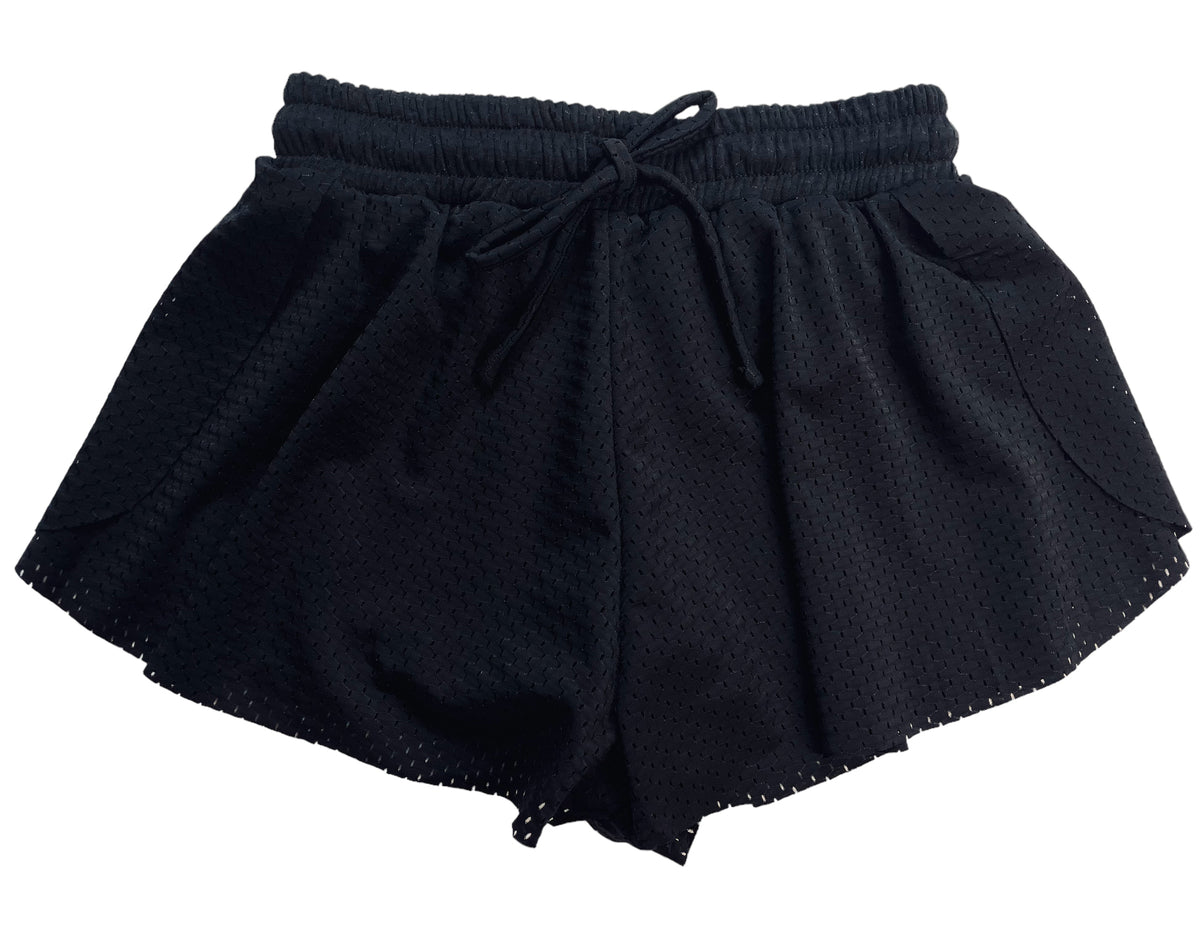 Flowers By Zoe Black Mesh Fly Away Shorts