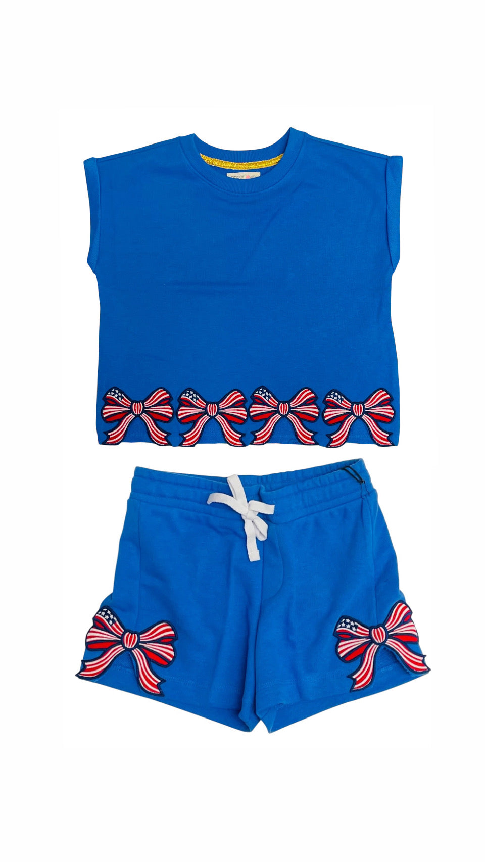 Paper Flower Tween Americana Bow Patch Shorts