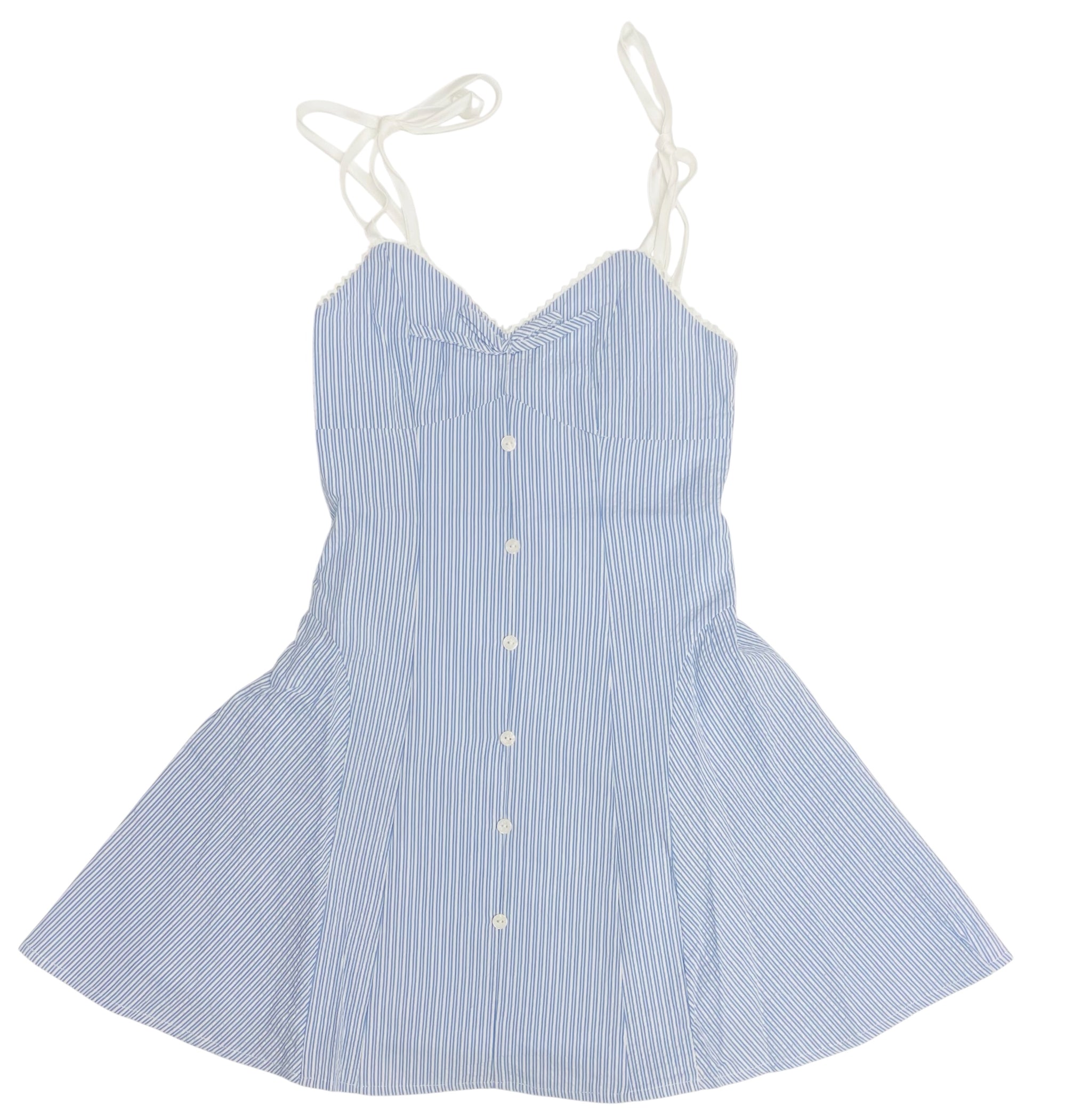 KatieJ NYC Daria Dress - Baby Blue Seersucker
