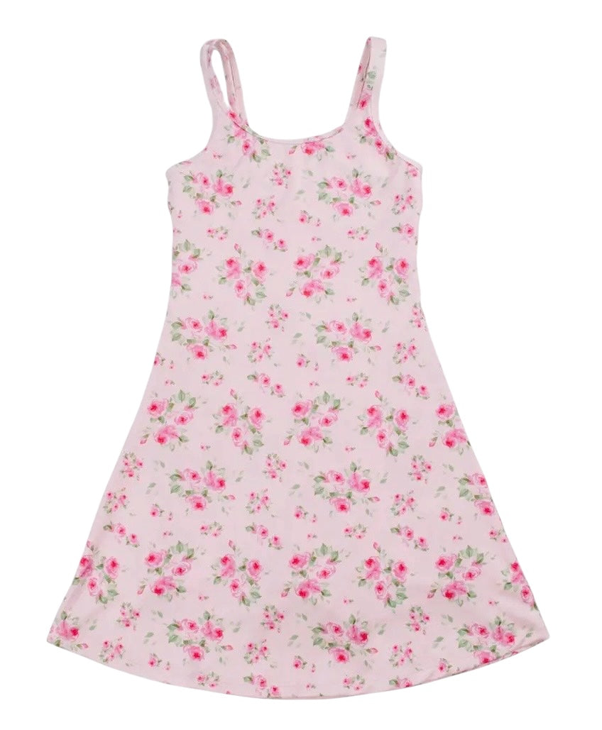 girls pink floral tennis dress 
