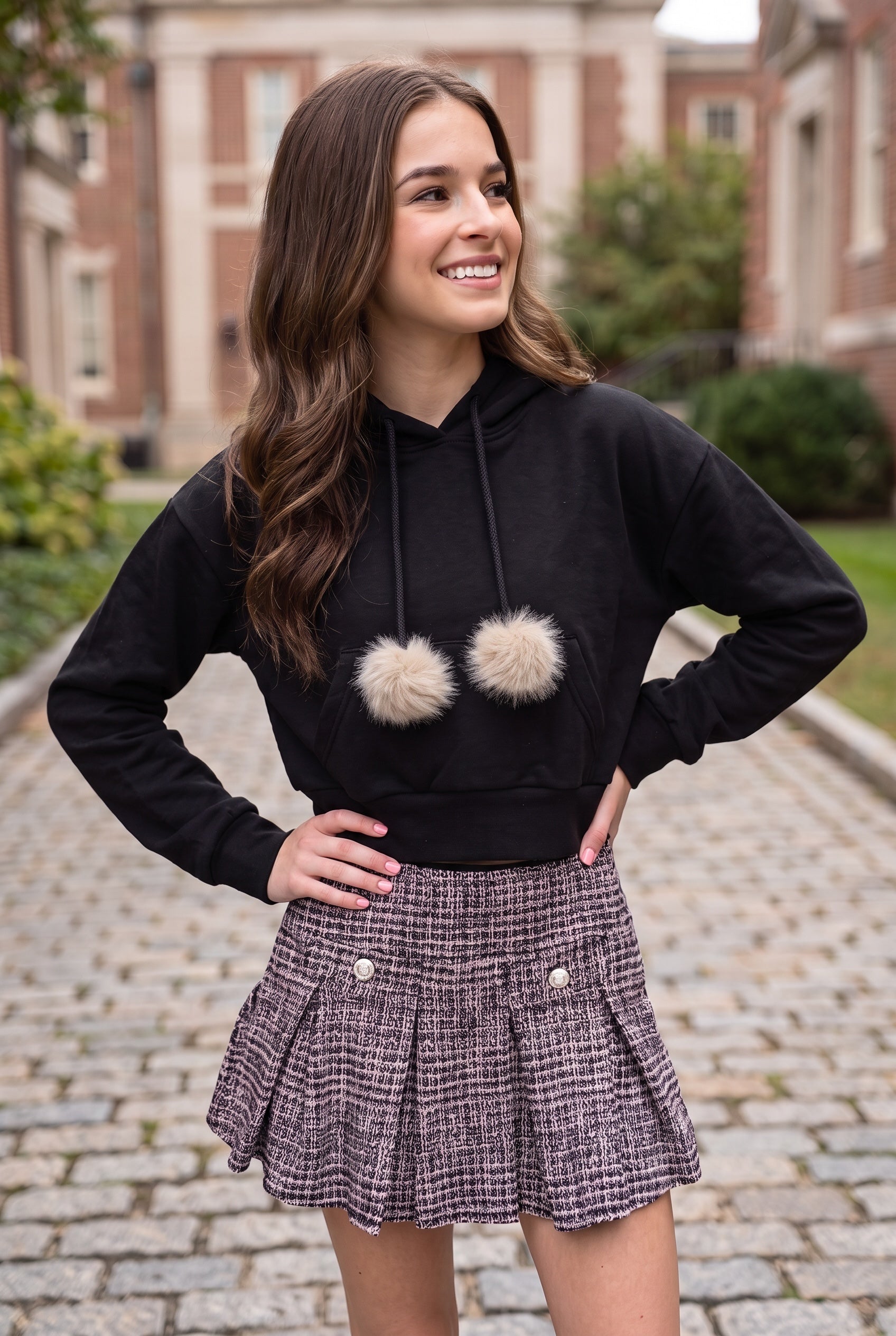 Camiseta de tweed negra de Flowers By Zoe