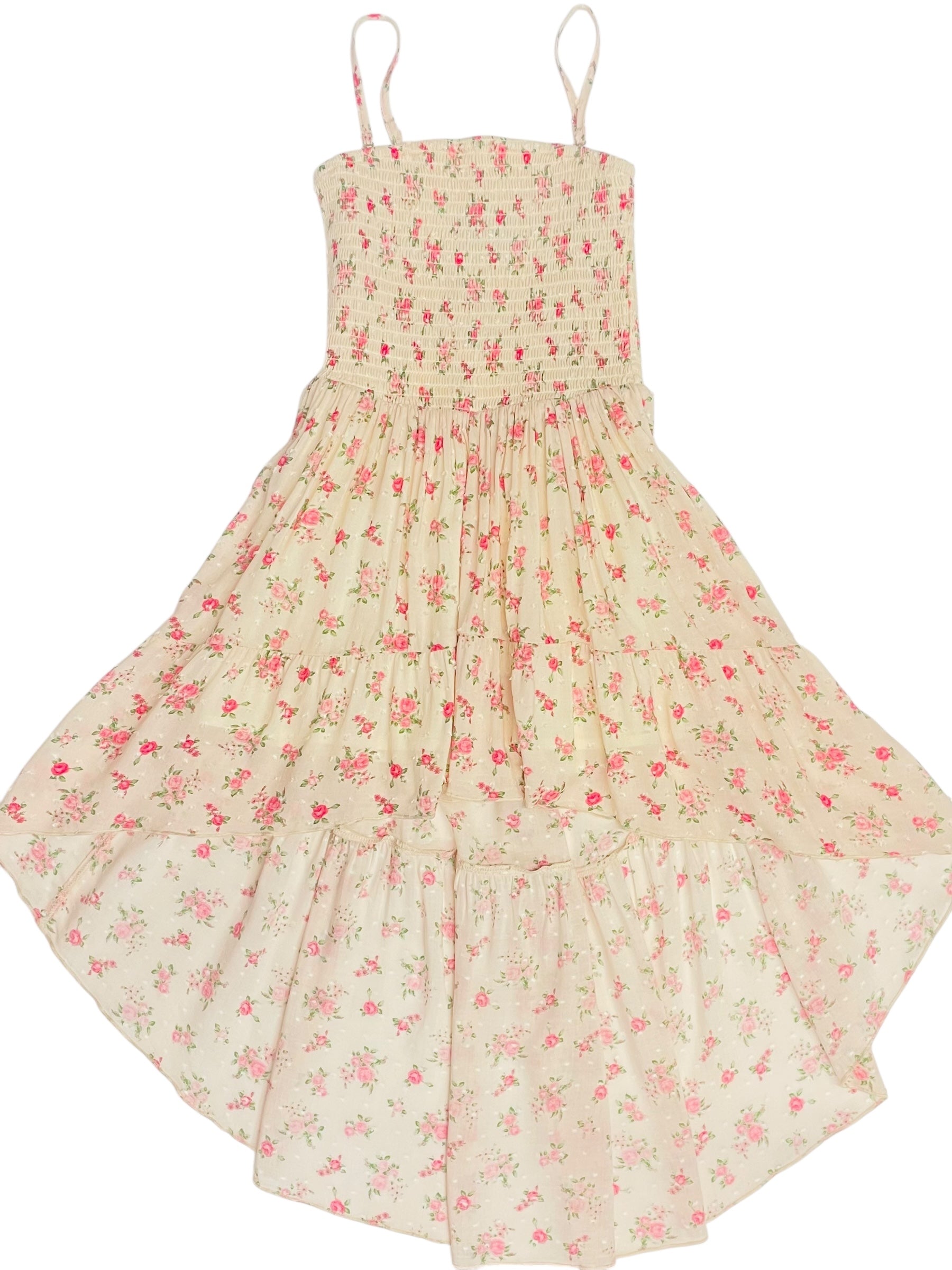 KatieJ NYC Tween Juliet Smocked Hi-Low Dress- Vintage Bunches