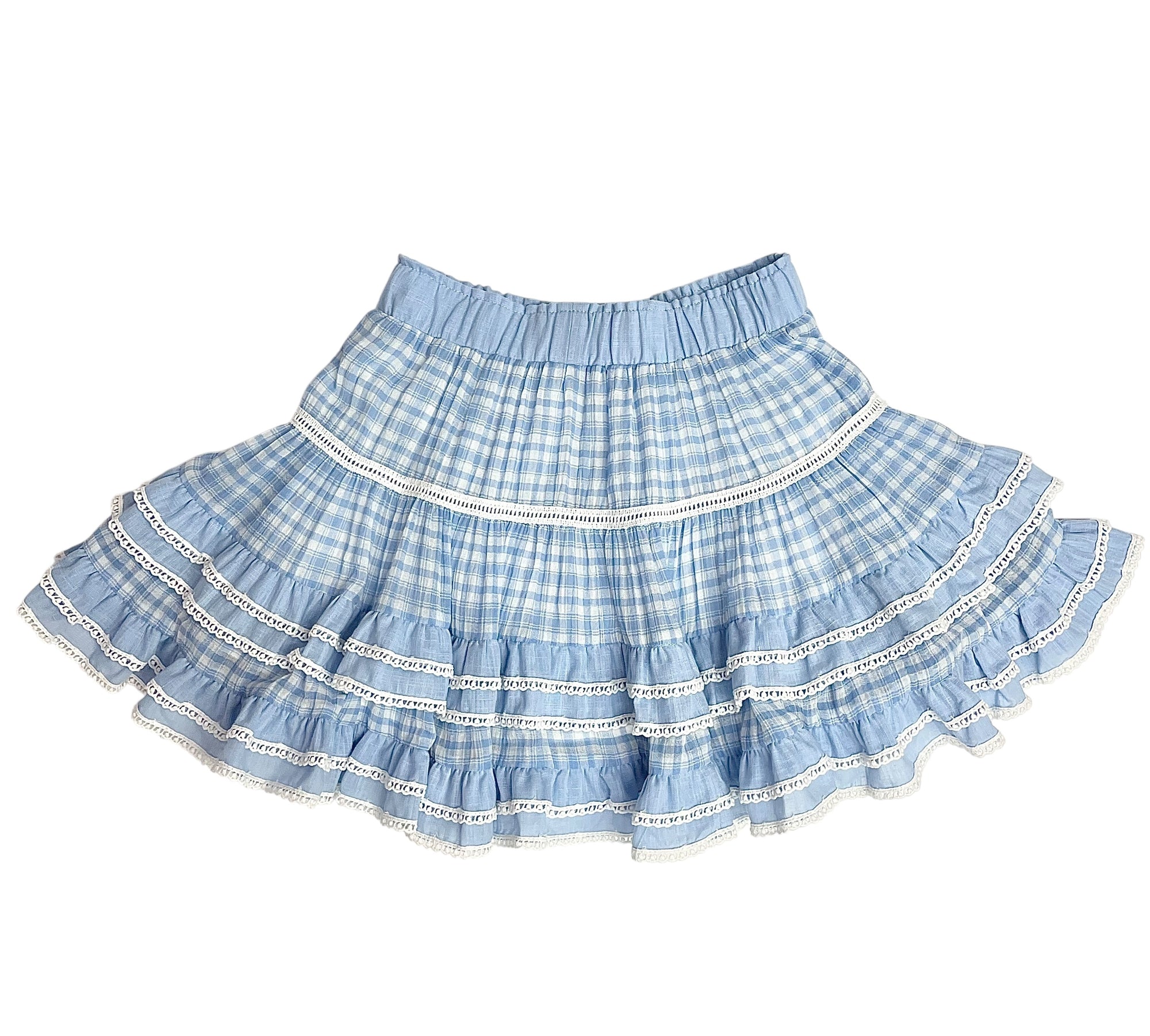 KatieJ NYC Katrina Skirt - Baby Blue Gingham