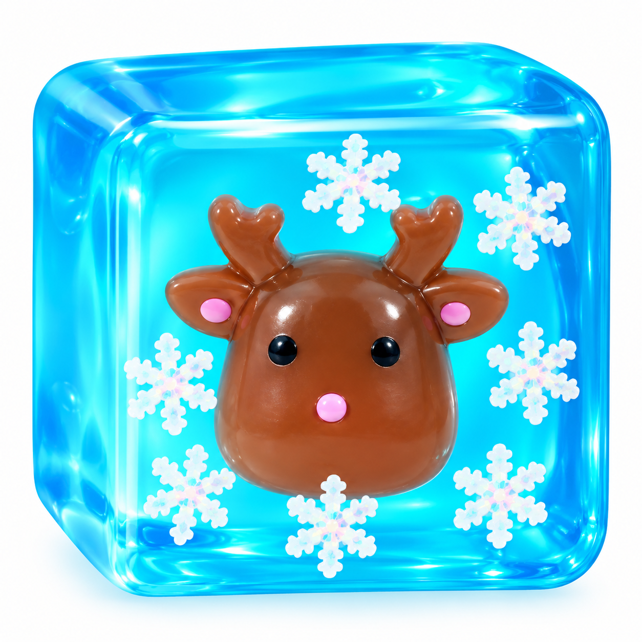 Holiday Reindeer + Snowflake Squishy Cube