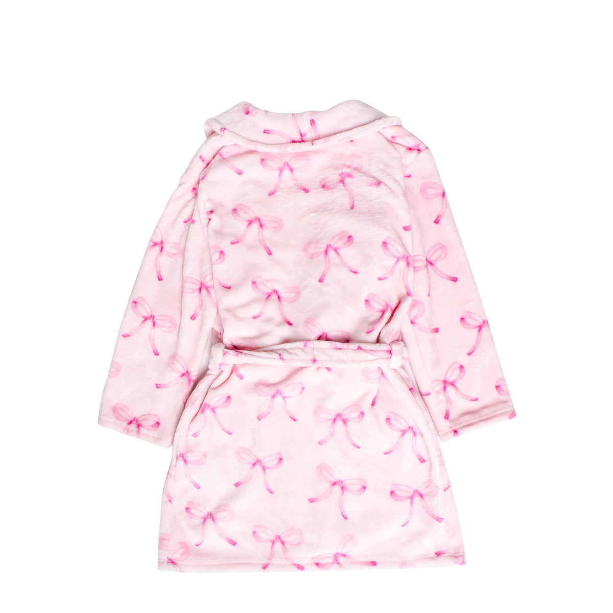 Fleece Bath Robe-Pink Bow Print