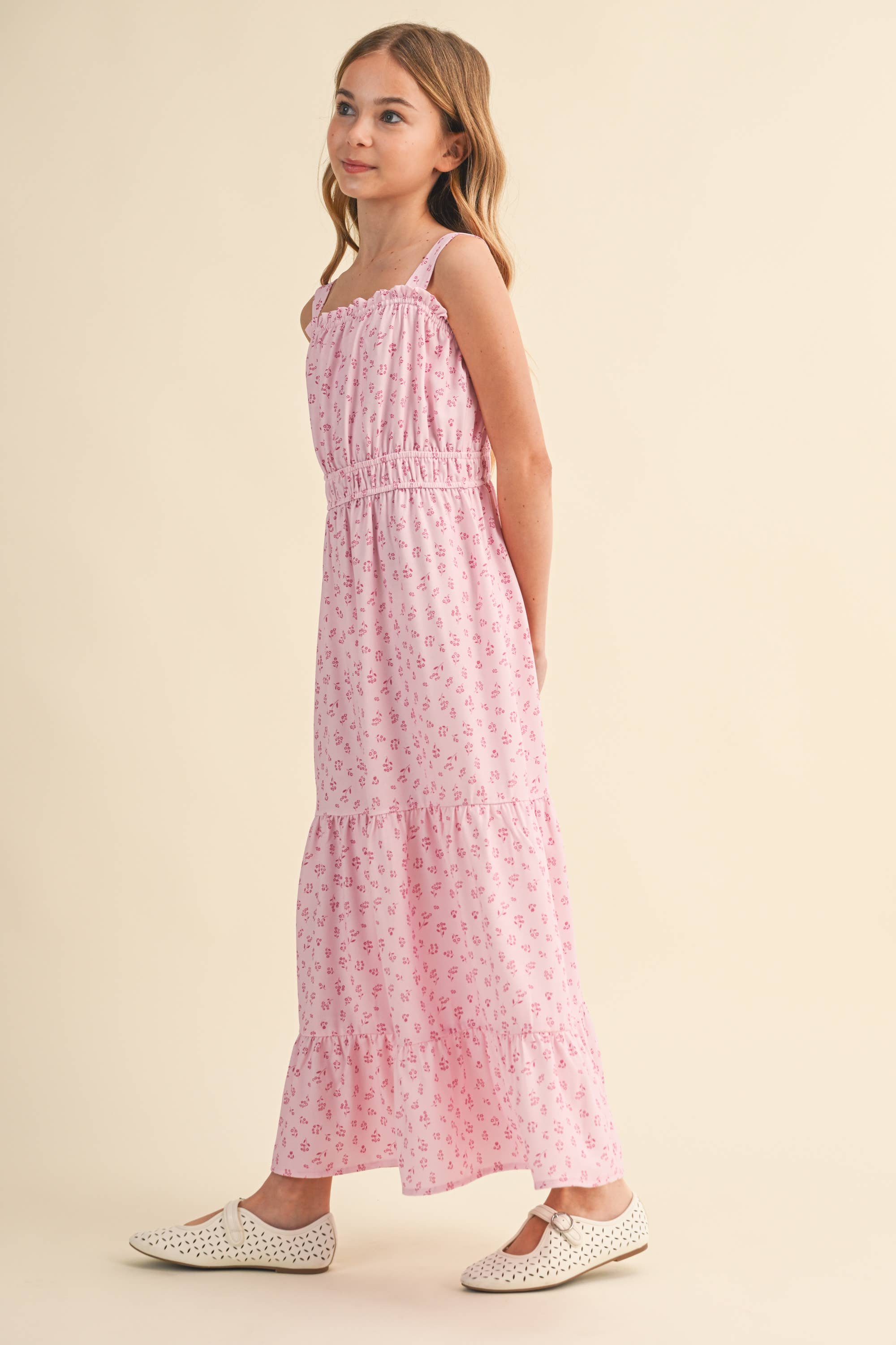 Heart & Arrow Tween Pink Floral Maxi Dress