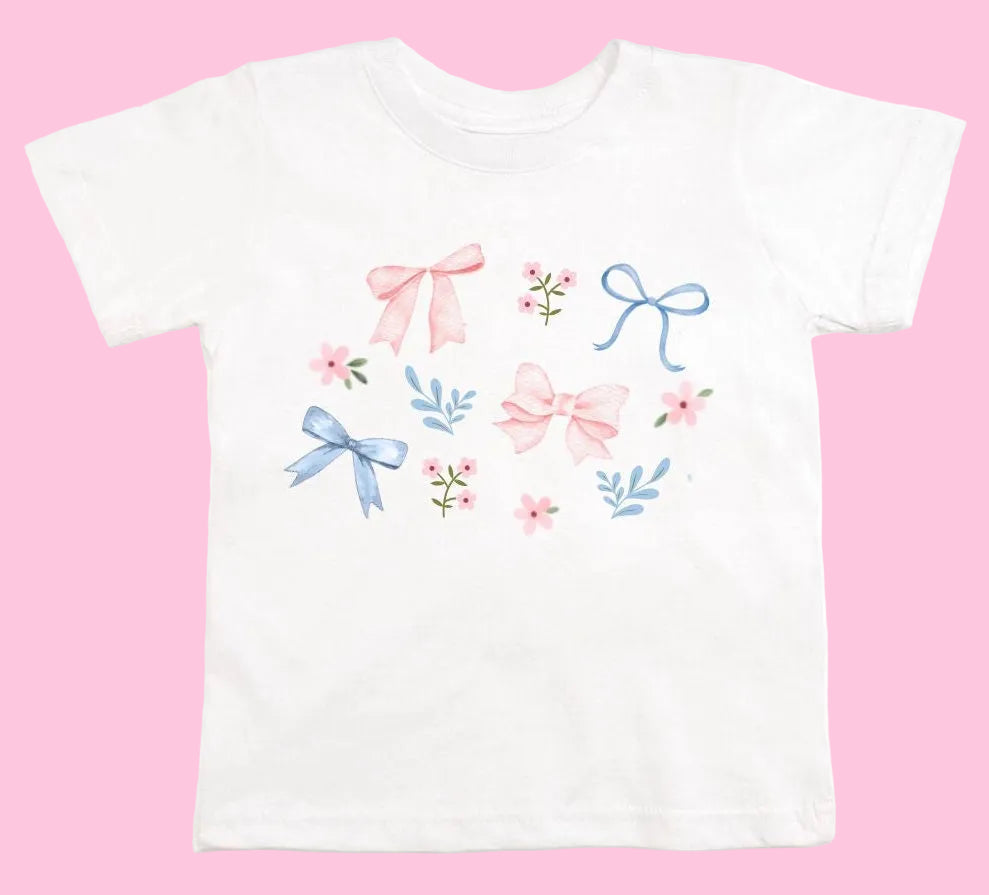 Sweet Wink Pastel Floral & Bow Tee