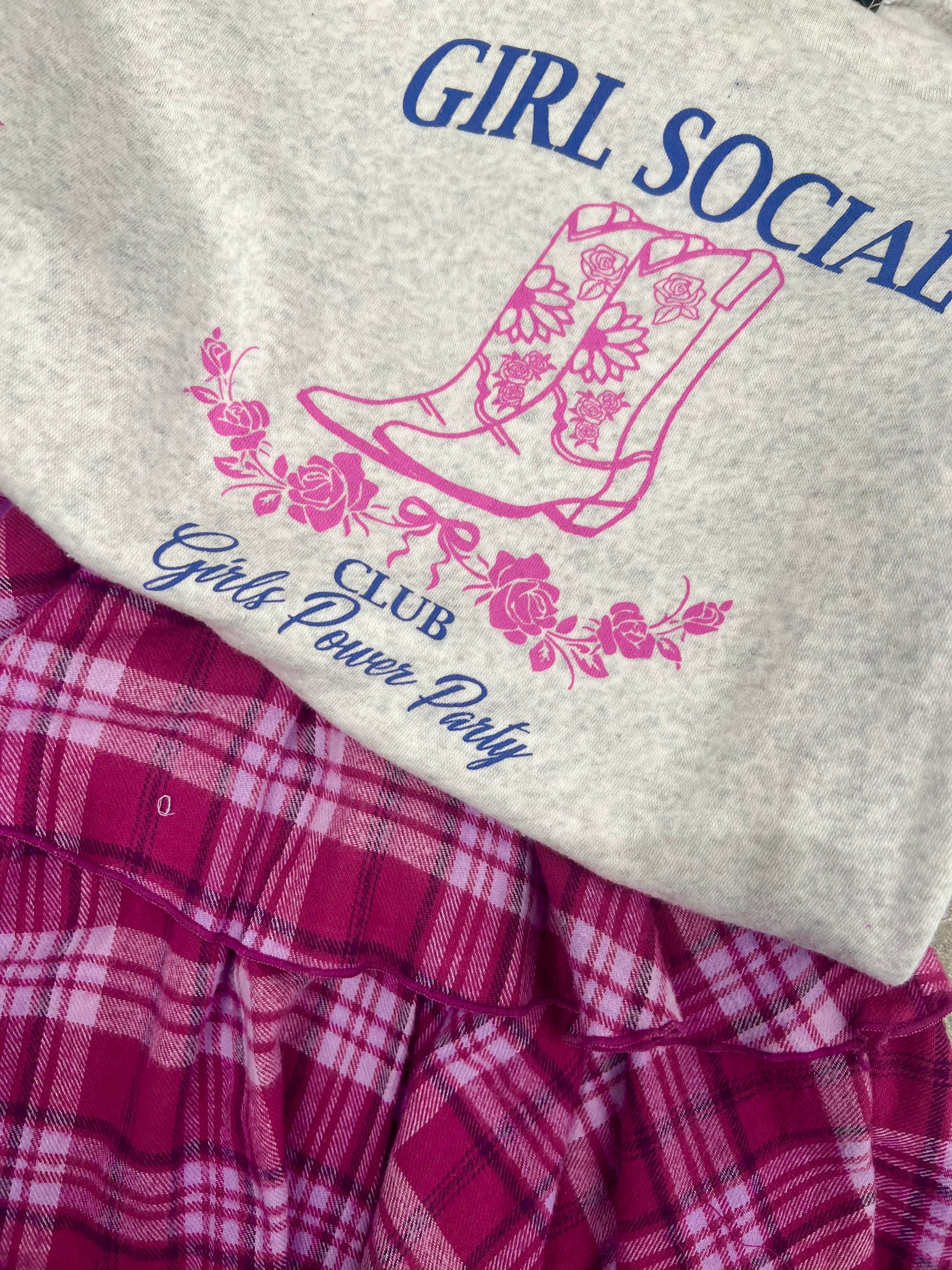 Flowers By Zoe Magenta Plaid Skirt