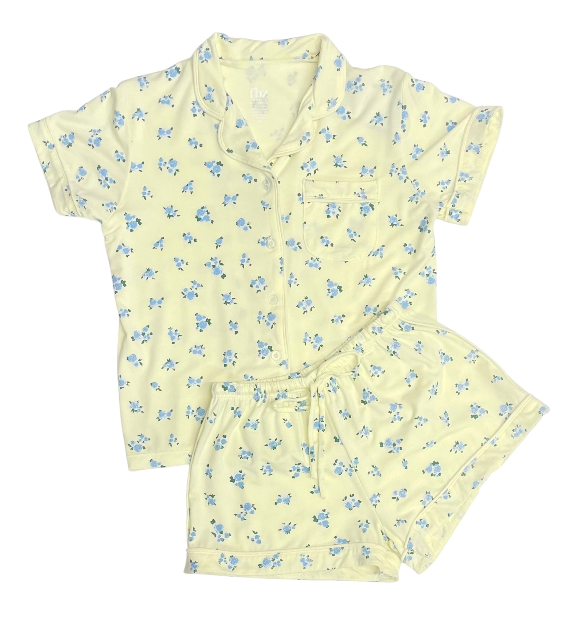 Flowers By Zoe 2pc Butter Floral Print Knit Lounge Set