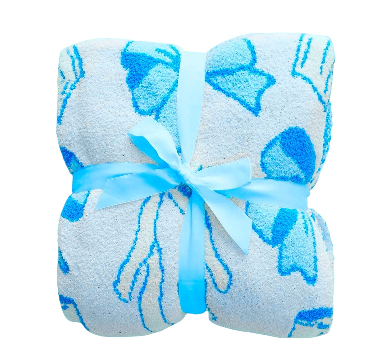 Manta con estampado de lazo, 50 x 60, color azul