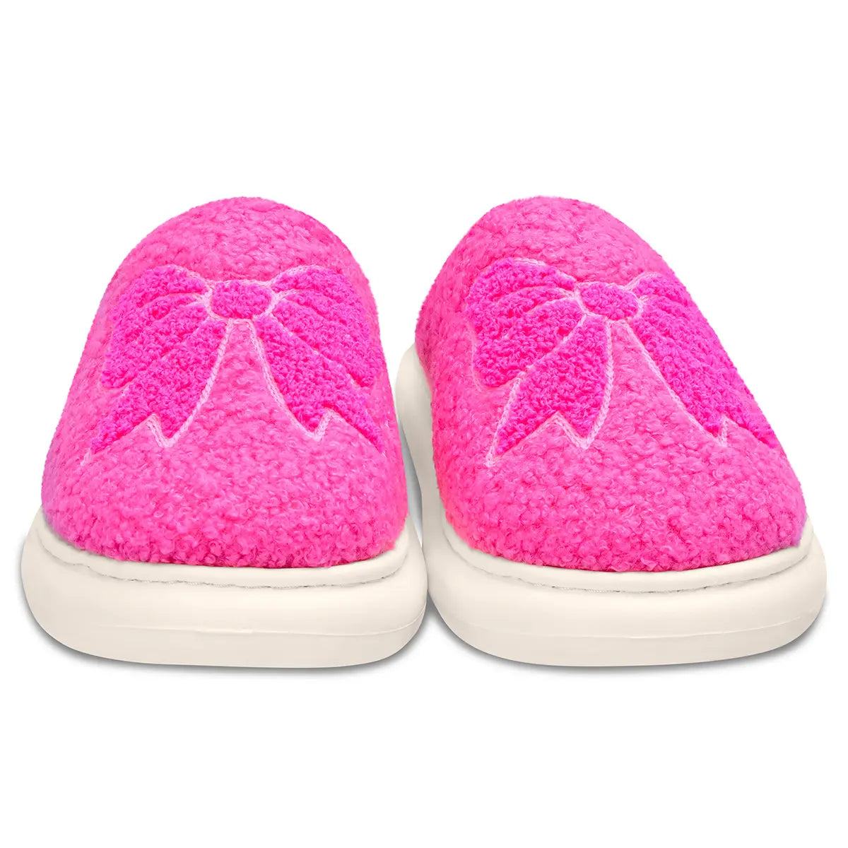 Iscream Hot Pink Cozy Bow Slippers
