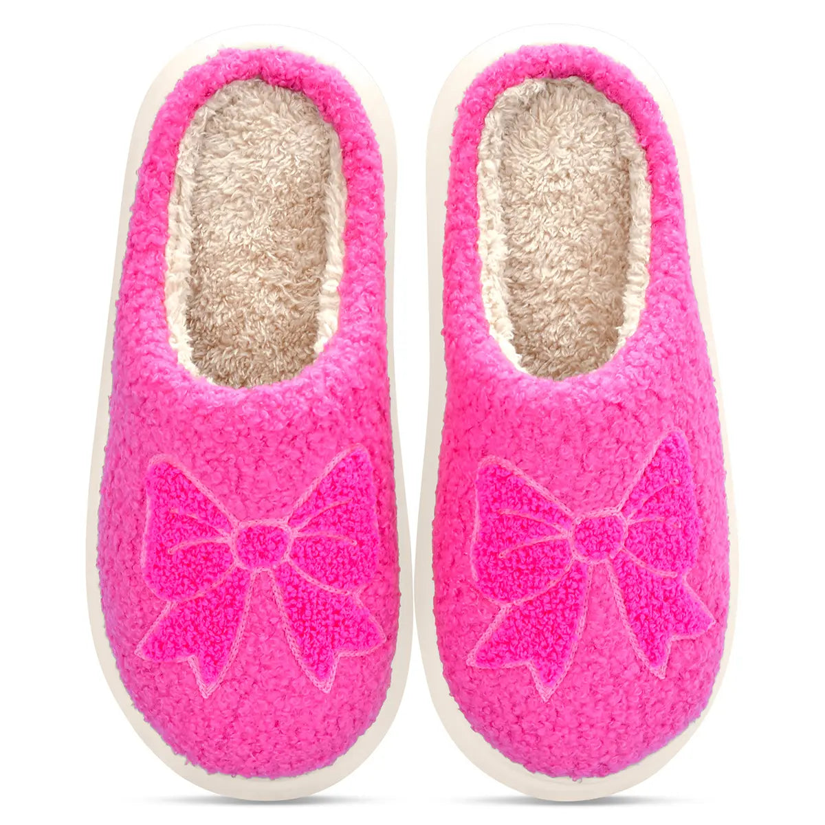 Iscream Hot Pink Cozy Bow Slippers