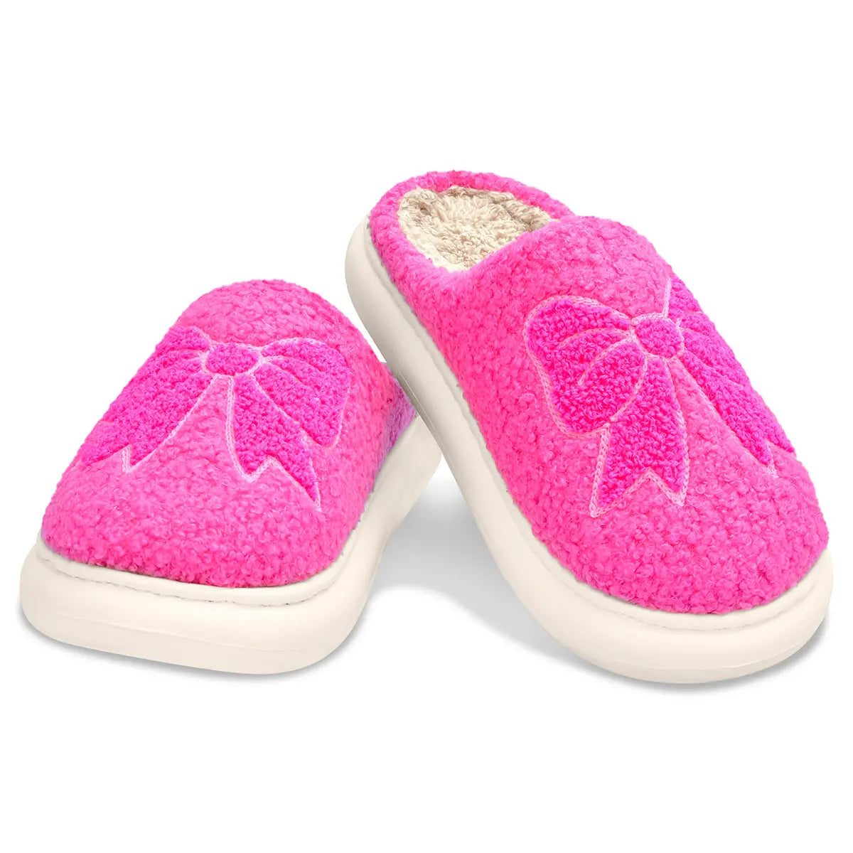 Iscream Hot Pink Cozy Bow Slippers