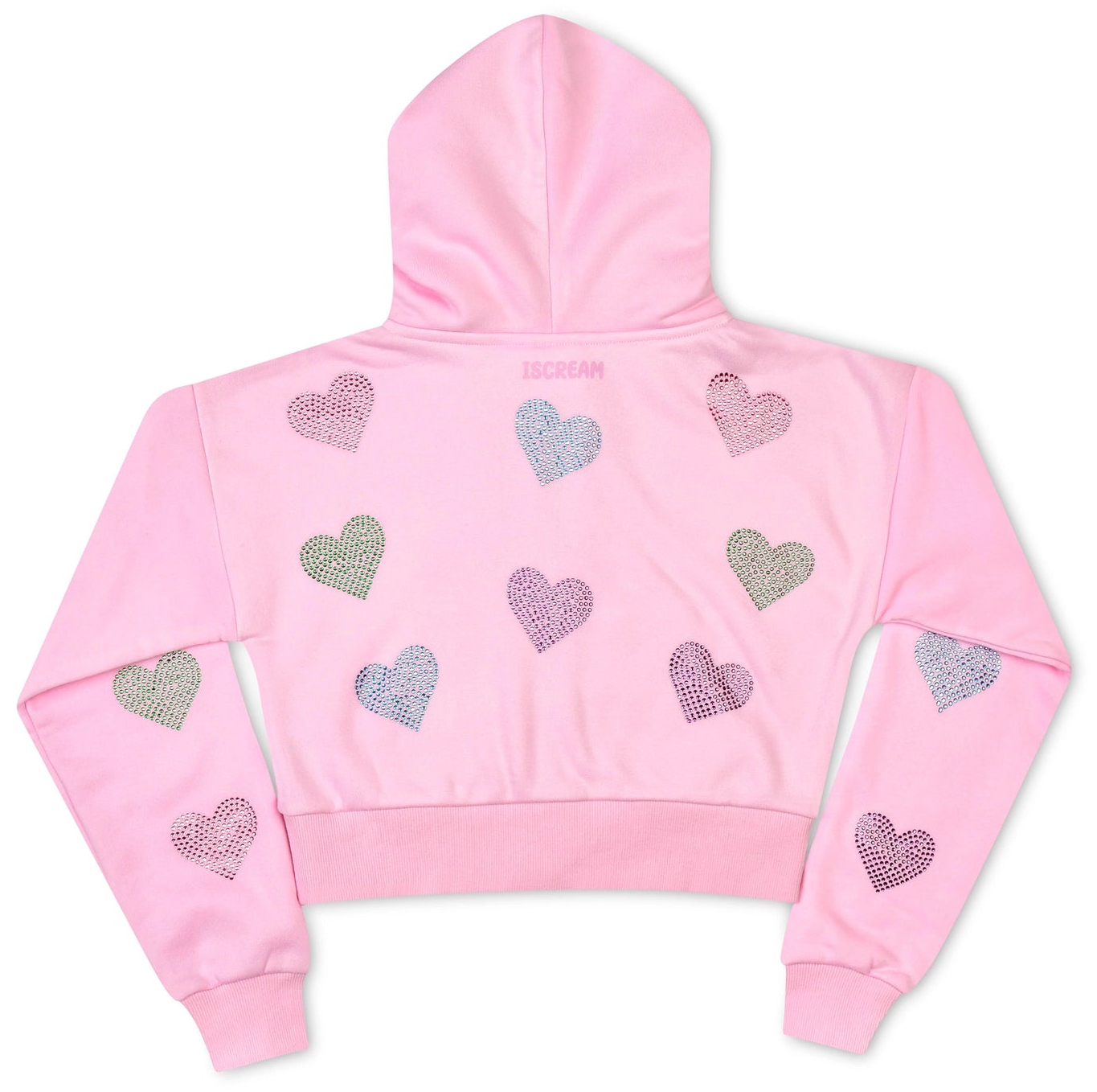 Iscream Sparkling Hearts Cropped Zip-Up Sweatshirt