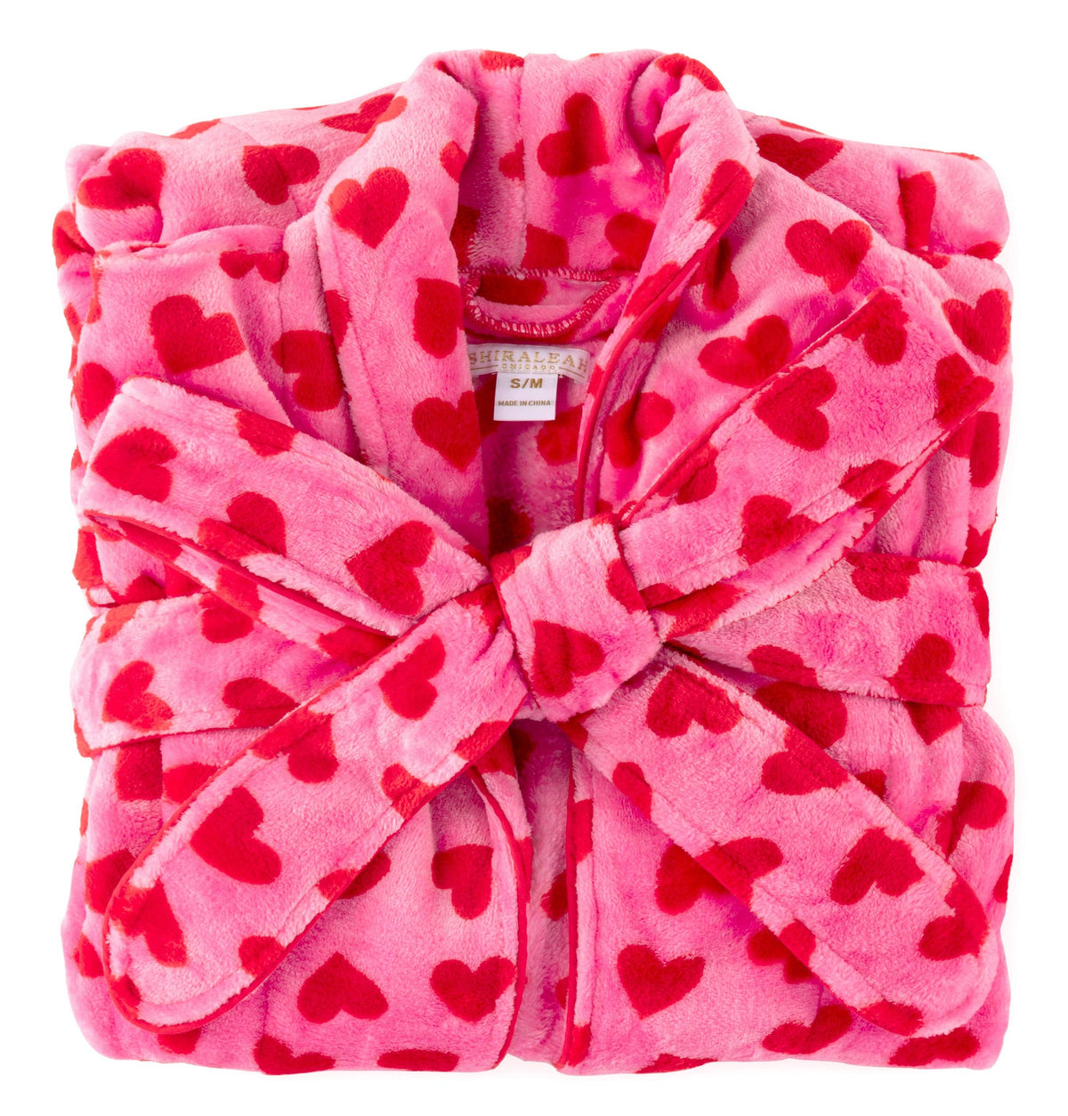 Red &amp; Pink Heart Print Luxe Robe - Tween