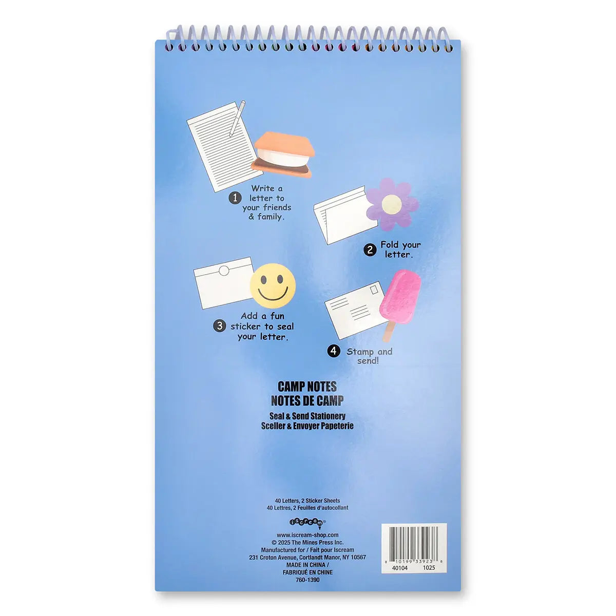 Iscream Camp Notes Seal & Send Stationery