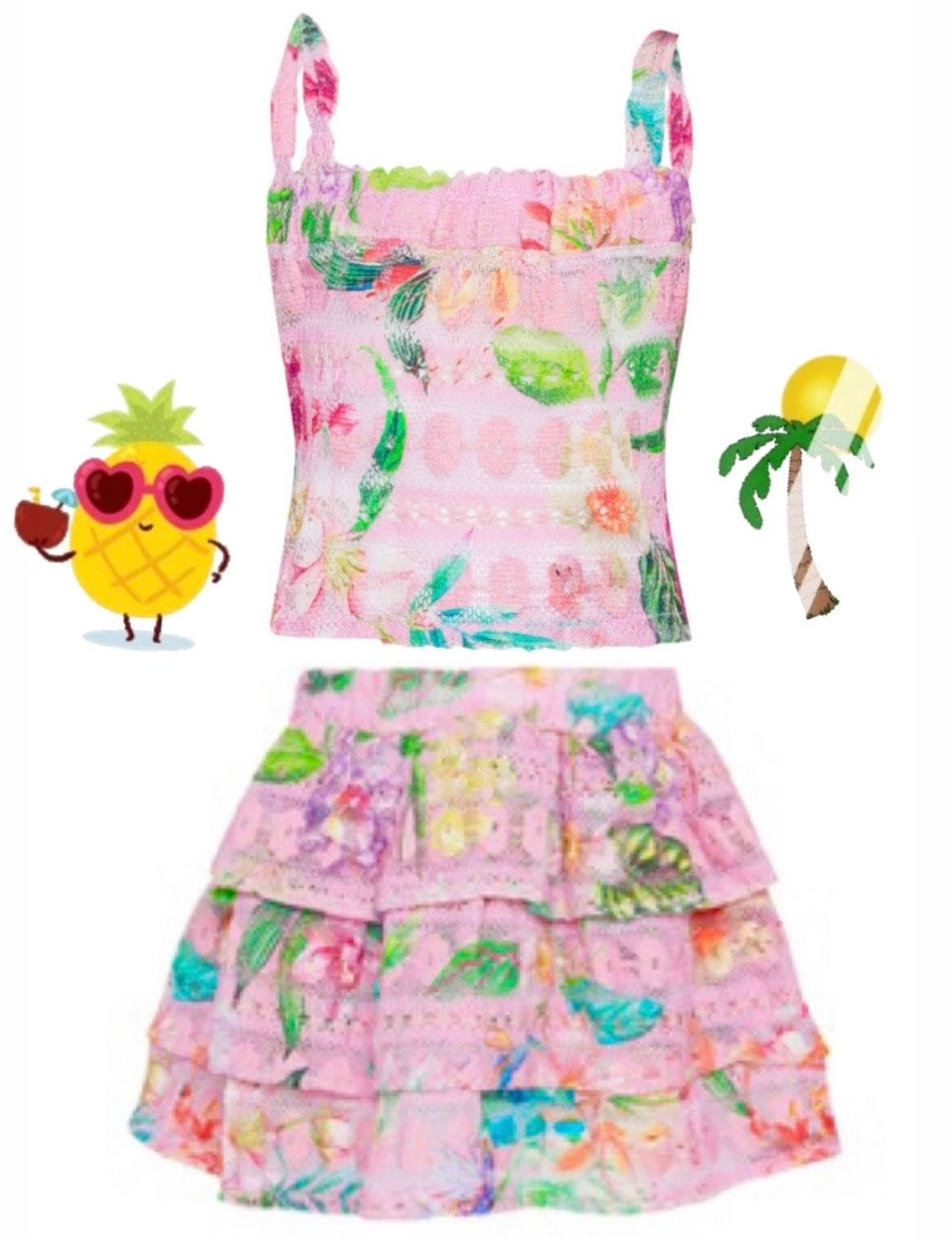 Bikini con bordado de arcoíris turquesa para niños de PQ