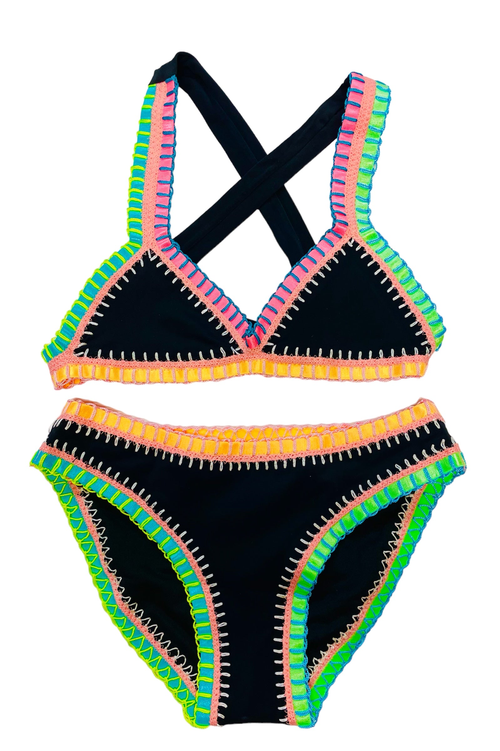 PQ Kids Cotton Candy Rainbow Embroidered Bikini *RESTOCKED*