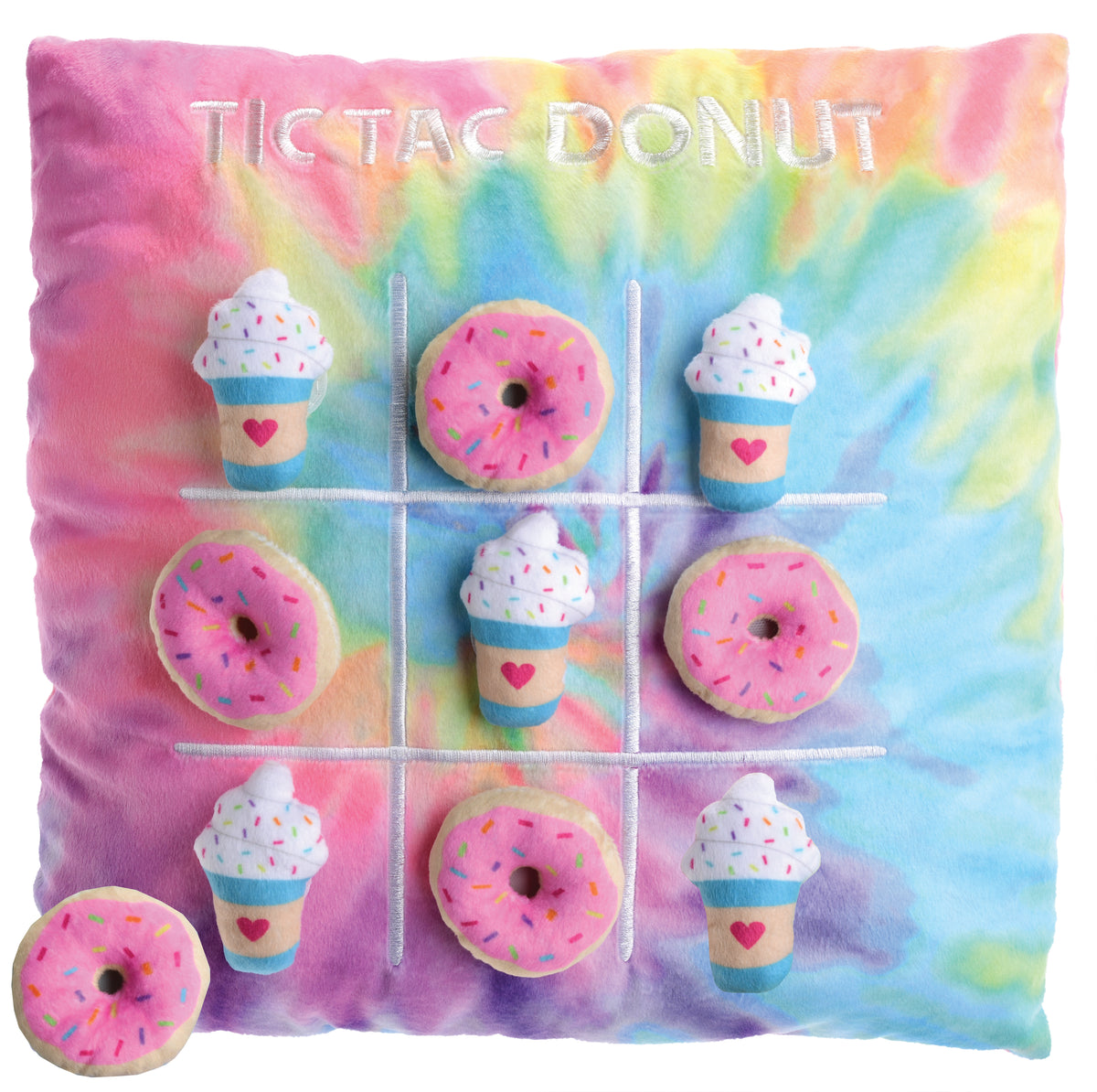 Iscream Tic-Tac Donut Fleece Plush Pillow
