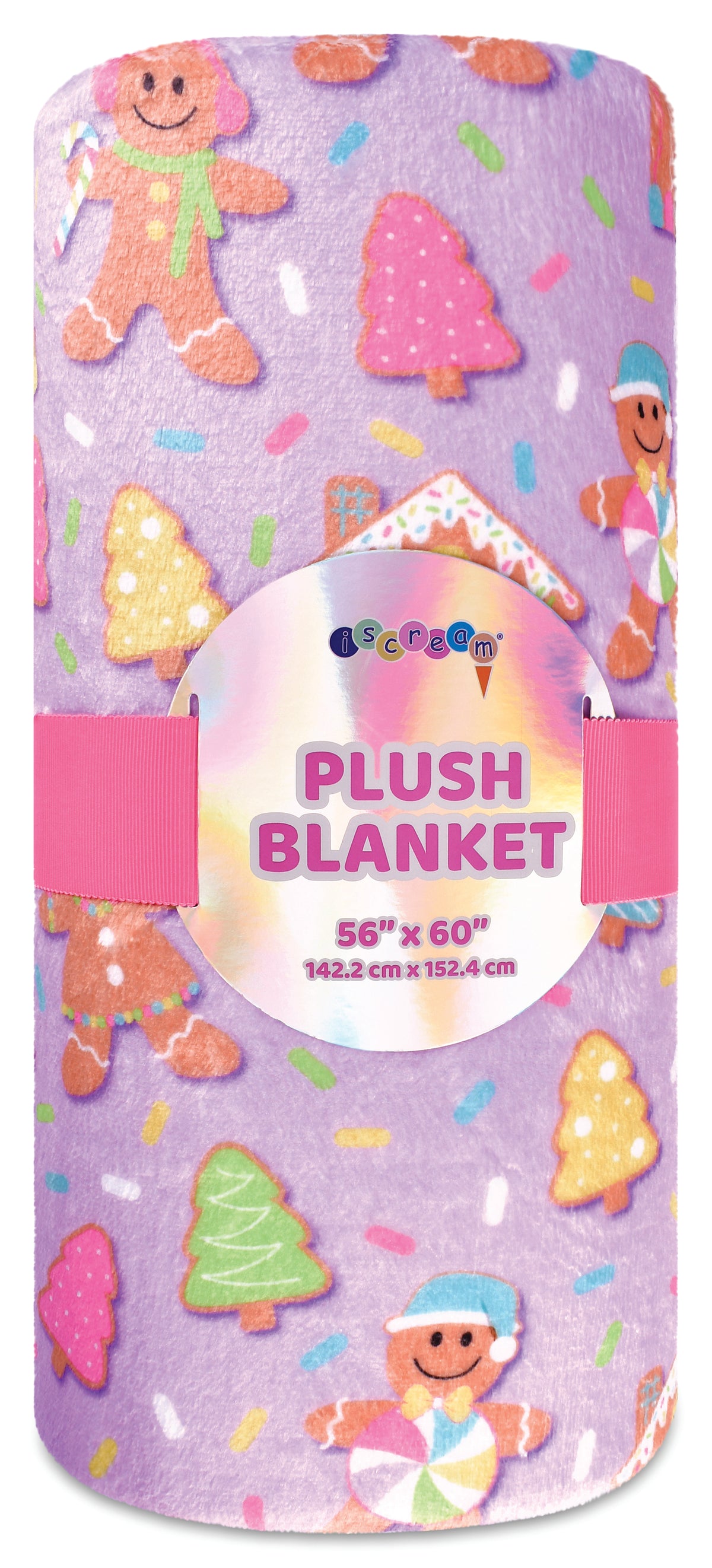 Iscream 60&quot; Joyful Gingerbread Plush Blanket